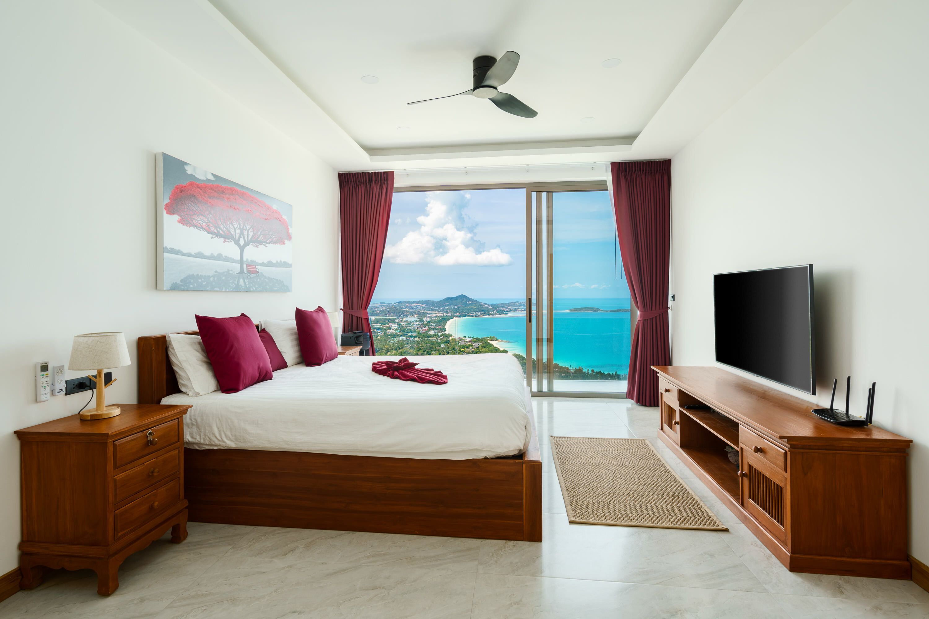 Contemporary 4-Bedroom Sea & Mountain View Villa in Bo Phut