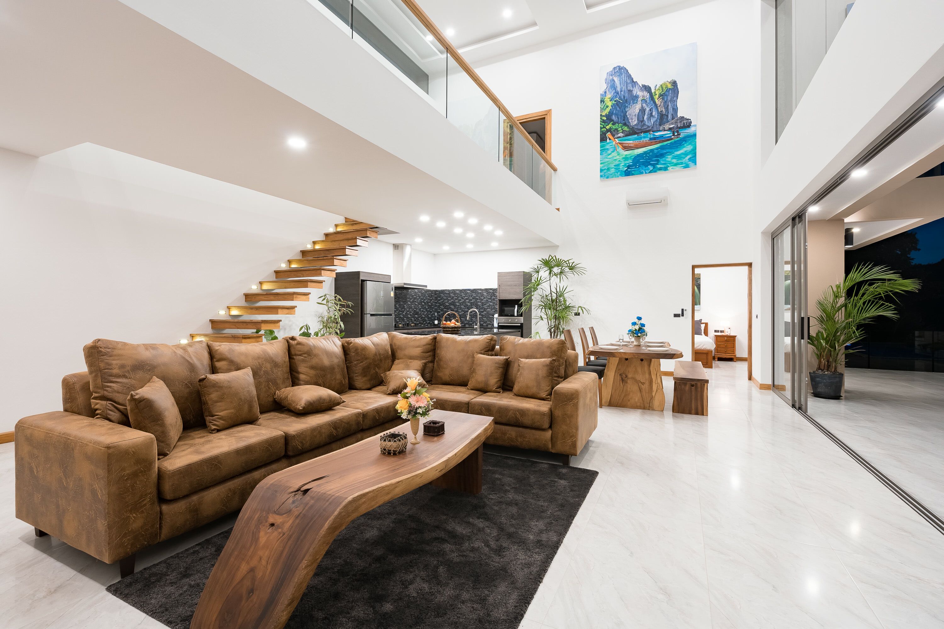 Contemporary 4-Bedroom Sea & Mountain View Villa in Bo Phut