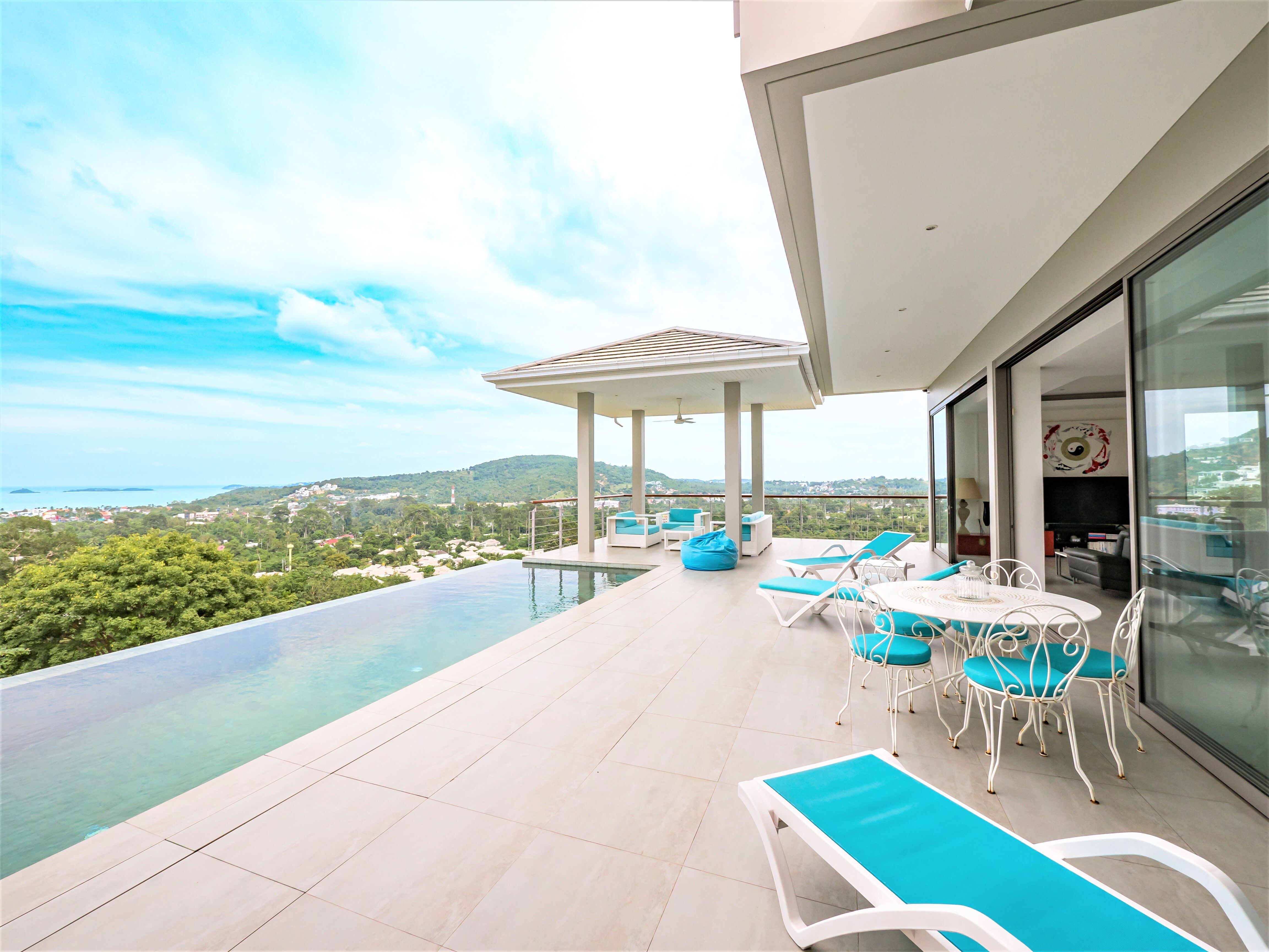 Panoramic 3-Bedroom Villa with Unfinished Apartment in Bophut Hills