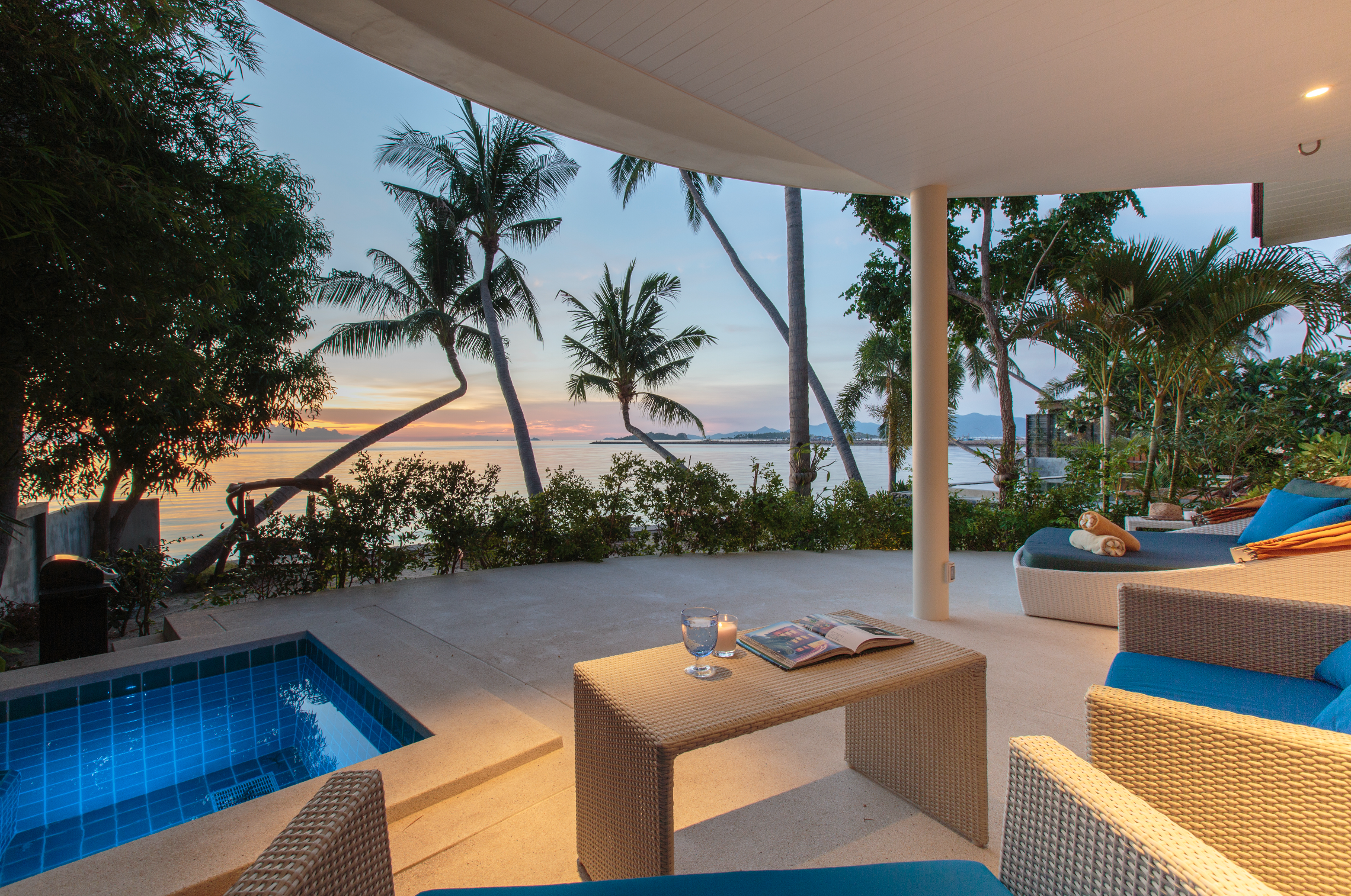 Amazing Sunset Seaview 3-Bedroom Luxury Villa in Bophut – Beachfront Living