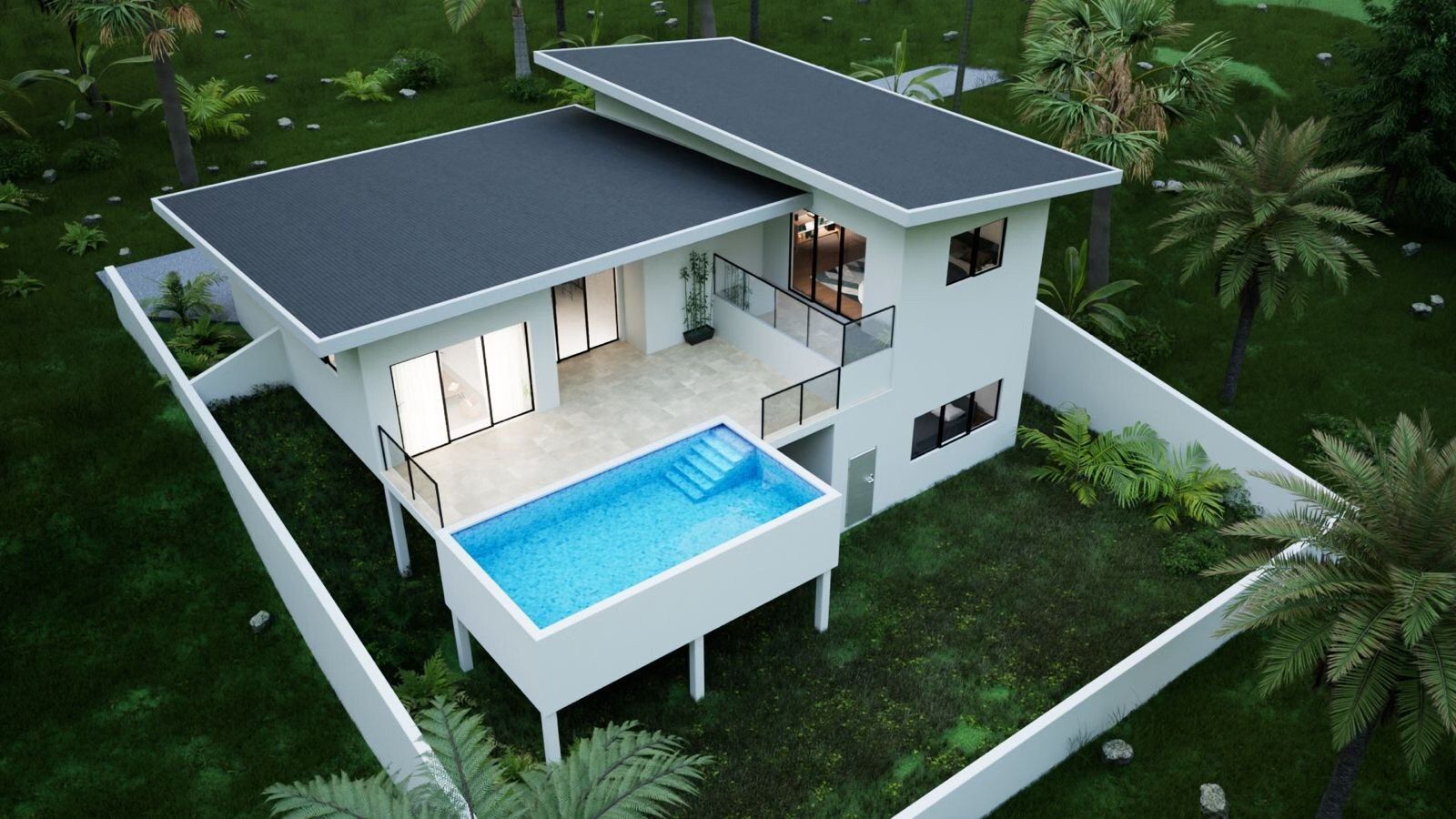 Chic Hillside 3-Bedroom Villa with Pool & Mountain View in Bophut