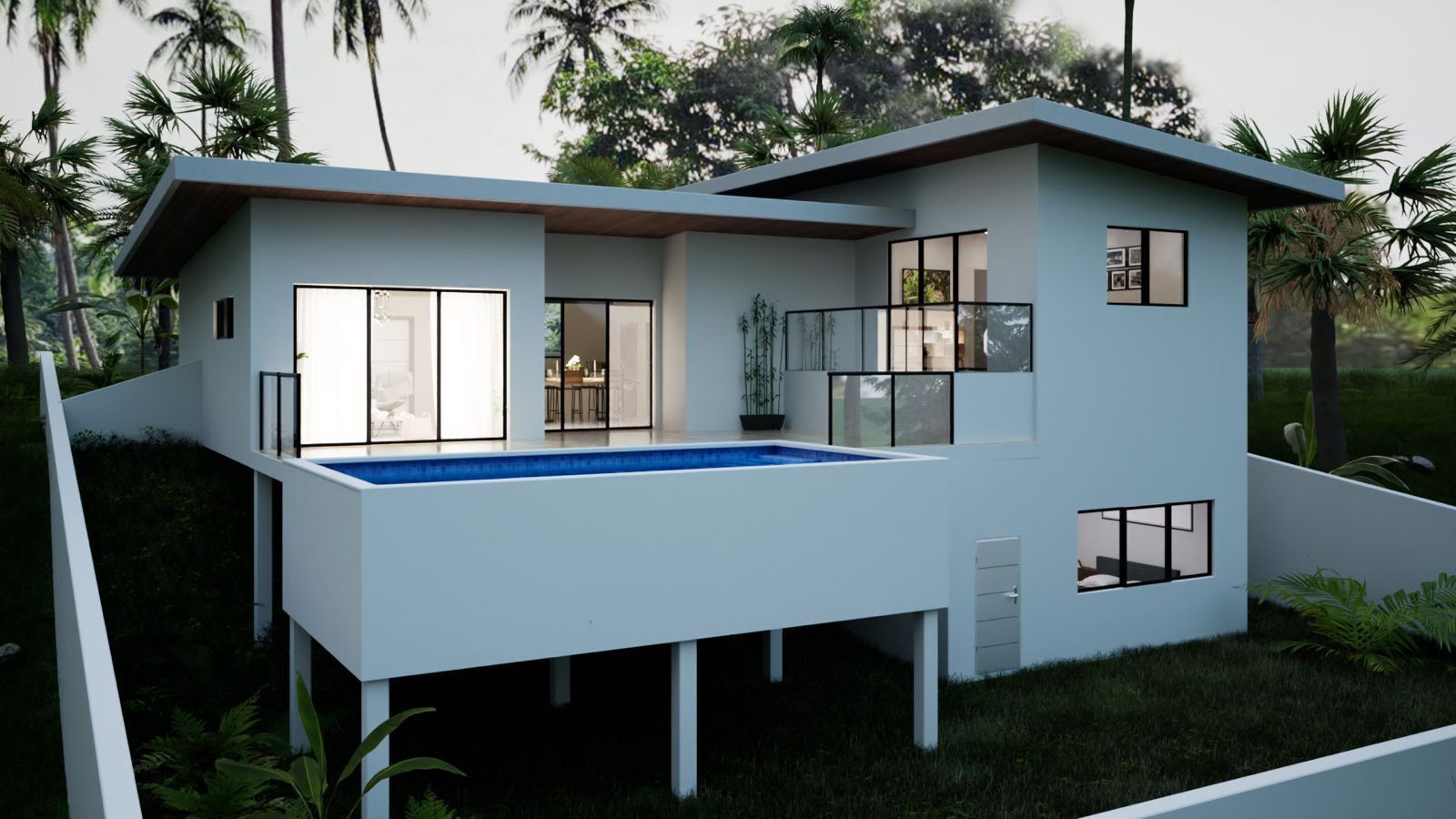 Chic Hillside 3-Bedroom Villa with Pool & Mountain View in Bophut