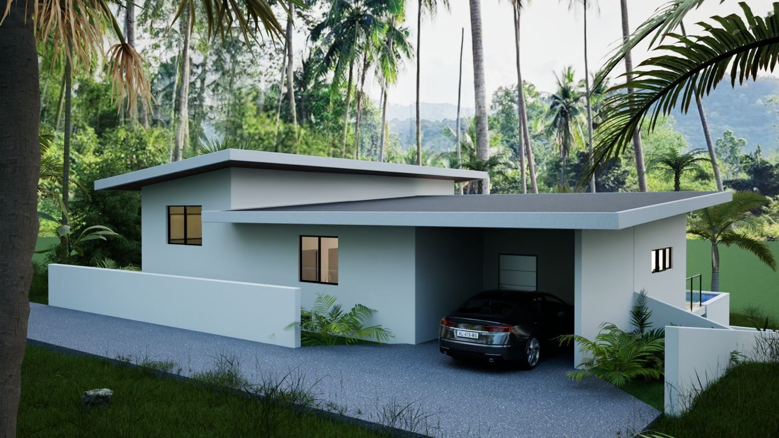 Chic Hillside 3-Bedroom Villa with Pool & Mountain View in Bophut