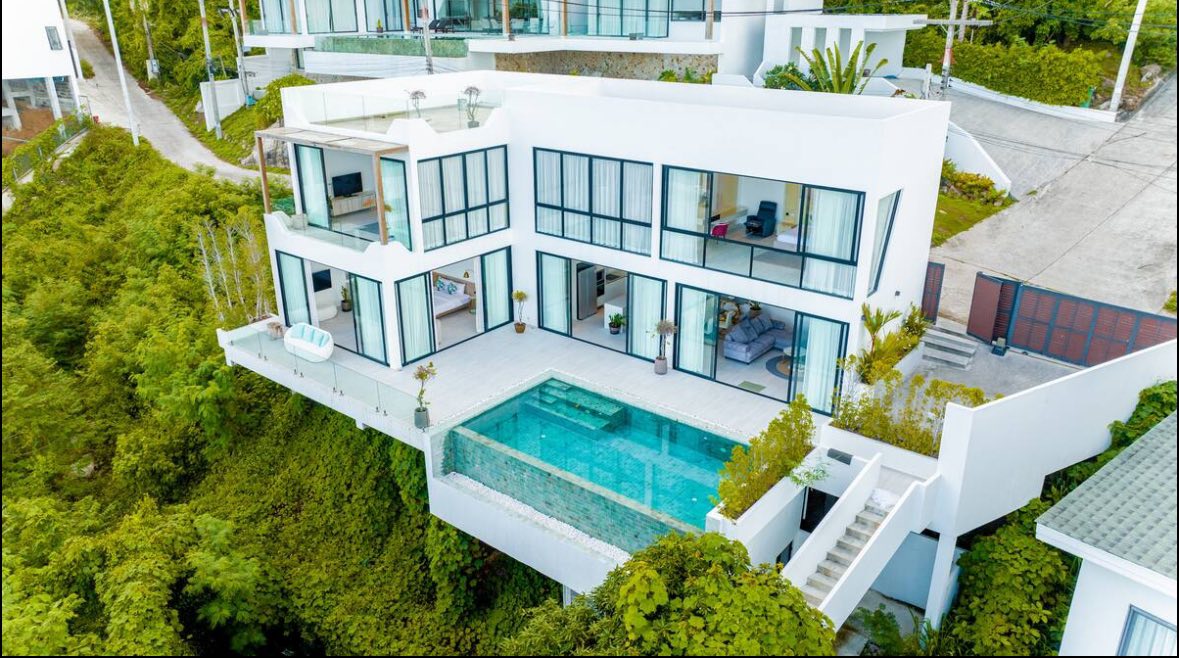 Sleek Modern 3-Bedroom Seaview Villa in Chaweng Noi | Premier Rooftop Luxury