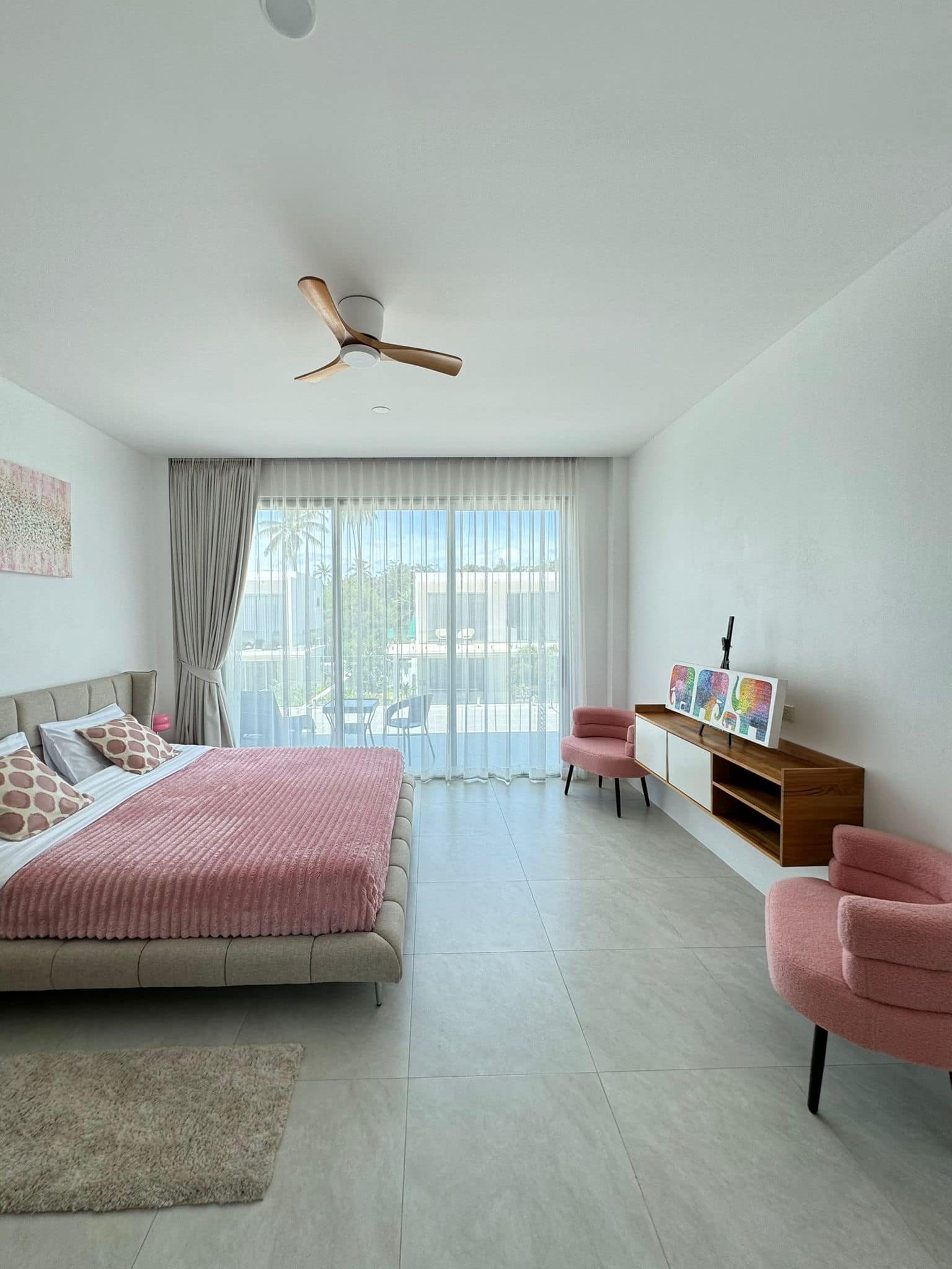 Brand-New 3-Bedroom Sunset View Villa in Ban Tai | Modern Teak Wood Finishes