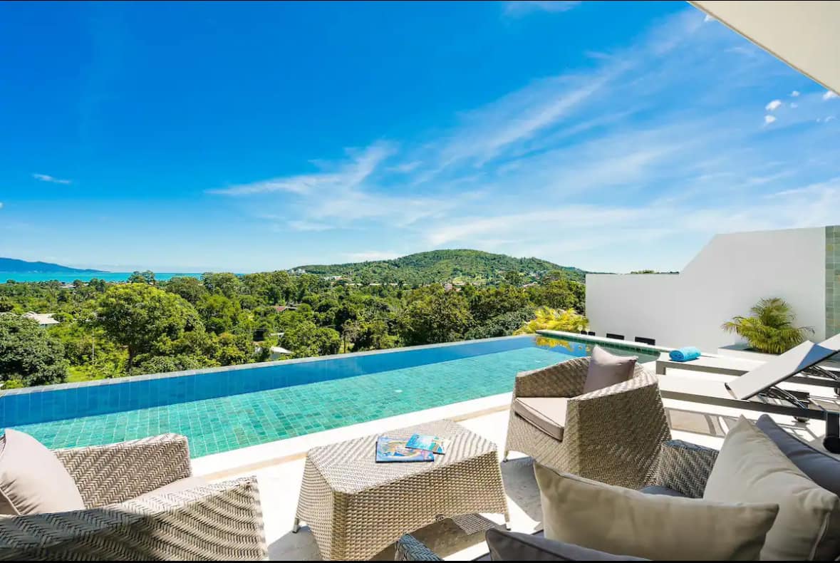 Chic 3BR Boho-Style Luxury Seaview Villa in Bophut – High-Yield 8% ROI Investment