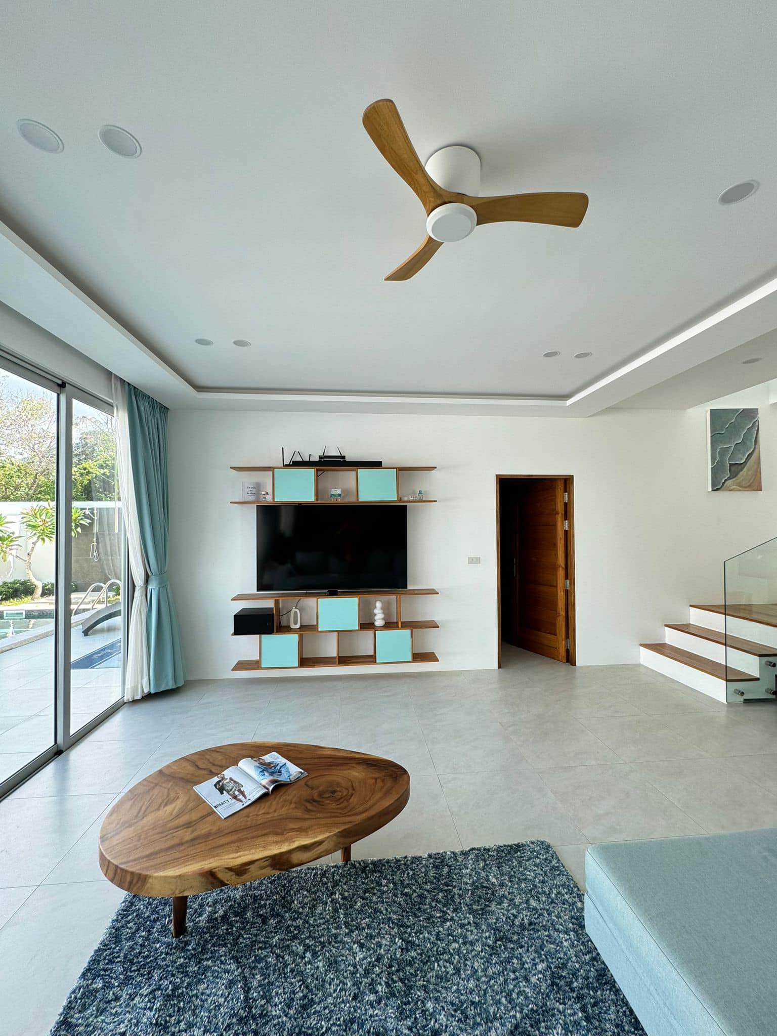 Brand-New 3-Bedroom Sunset View Villa in Ban Tai | Modern Teak Wood Finishes