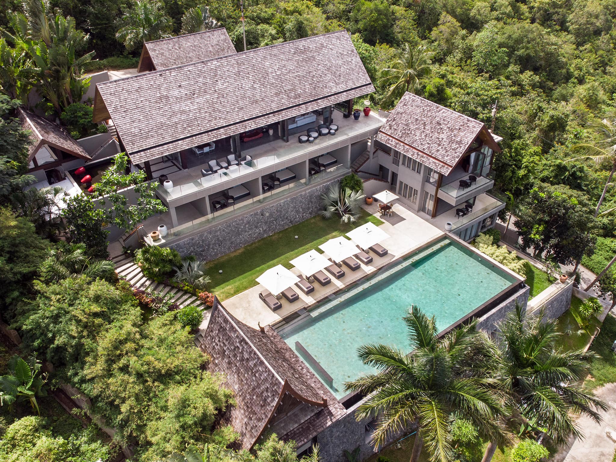 Majestic 6BR Tropical Hilltop Retreat in Bophut Hills – Ultimate Luxury Villa Koh Samui